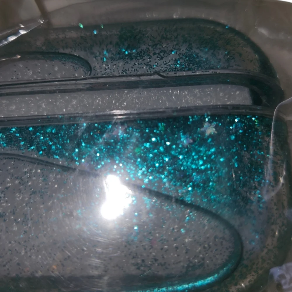 Apple Teal Glitter & Stars Liquid Movement Airpod Pro Case Protector